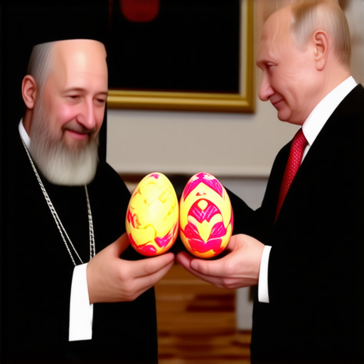 Патриарх Кирилл и Путин обменялись пасхальными яйцами