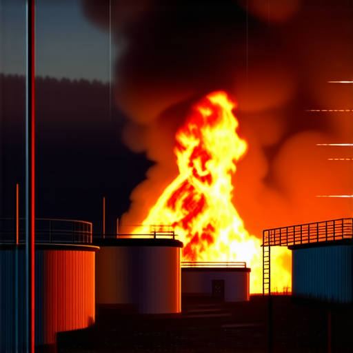 Возгорание на нефтебазе на Кубани после падения обломков БПЛА