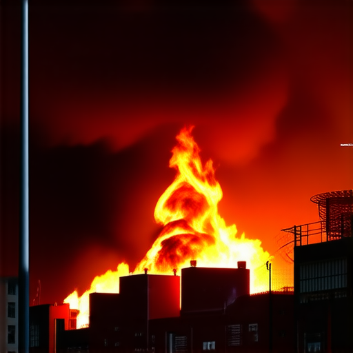 В Черновицкой области на месте удара «Гераней» возник крупный пожар