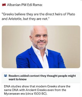 Албанский премьер раскритиковал греков за претензии на наследие античности