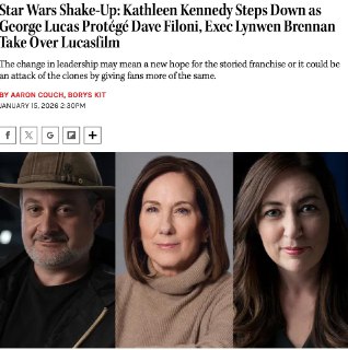 Смена руководства в Lucasfilm: фанаты "Звёздных войн" ликуют