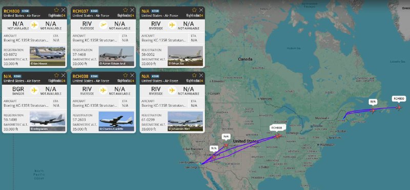 Перелёт самолётов-заправщиков США в Европу