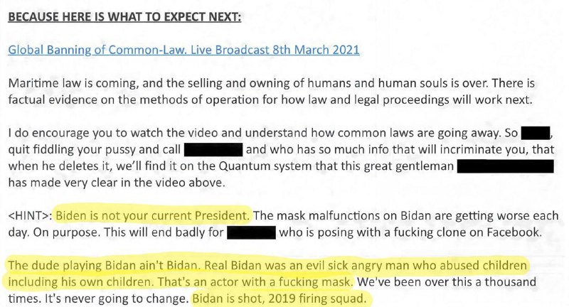 В файлах Минюста США обнаружены утверждения о гибели Байдена в 2019 году