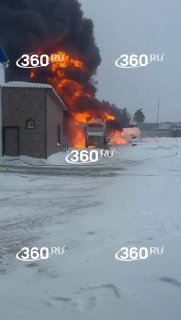 Пожар бензовоза на автозаправке в Сургутском районе