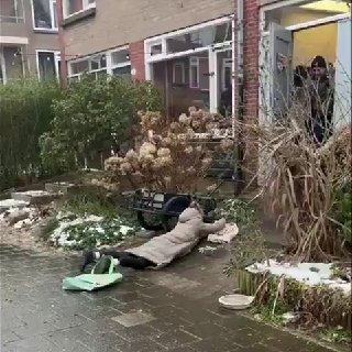 Жительницу Нидерландов вываживали как рыбу из-за гололеда