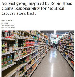 В Монреале группа в костюмах Робин Гуда ограбила супермаркет и раздала продукты нуждающимся