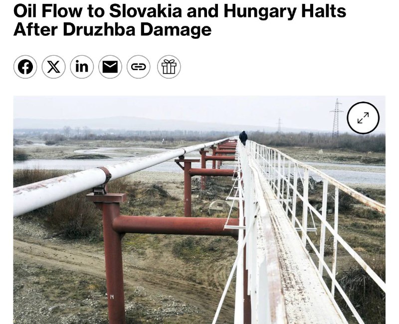 Приостановка поставок нефти в Словакию