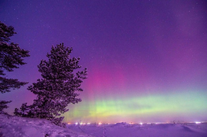 Северное сияние в Ленинградской области