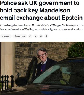 Британская полиция просит не разглашать данные о переписке по делу Эпштейна