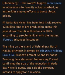 Сокращение производства никеля на крупнейшем руднике