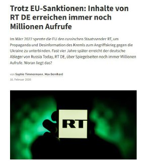 RT обходит санкции и продолжает работу в Германии