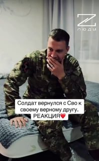 Собака рада возвращению хозяина