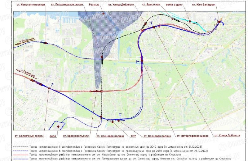 Новая схема метро для Петербурга