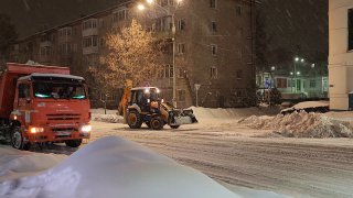 Ночная уборка снега в Щелкове и Егорьевске