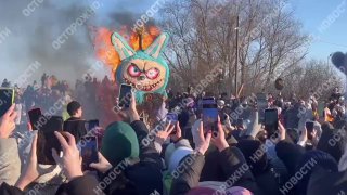 Сжигание Лабубы на Масленице в Липецкой области