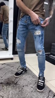 Джинсы с "обоссаным" эффектом