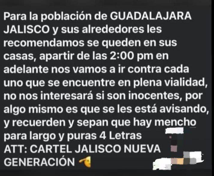 Картель CJNG объявил комендантский час и награду за убитых силовиков в Мексике