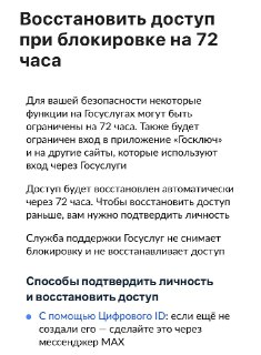 Блокировка Госуслуг и разблокировка через Max