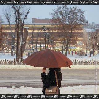 В Москве ожидается пасмурная погода со снегом и дождем.