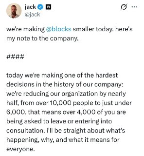 Block сокращает штат на фоне падения биткоина