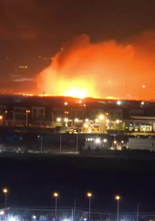 Пожар и детонация на военной базе США в Эрбиле