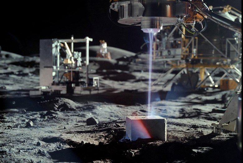 Создание строительных материалов из лунного грунта