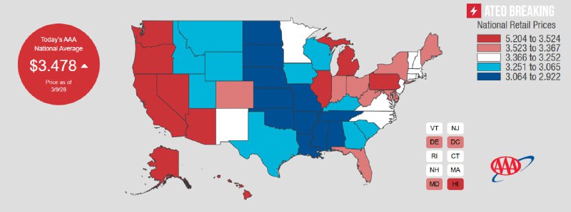 Цены на бензин в США выросли на 16,6% после начала войны с Ираном
