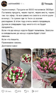 Темщик ушел в минус на 1 млн тенге из-за неудачной закупки тюльпанов