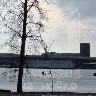 Рыбаки выходят на тающий лёд в Петербурге на фоне аномального тепла