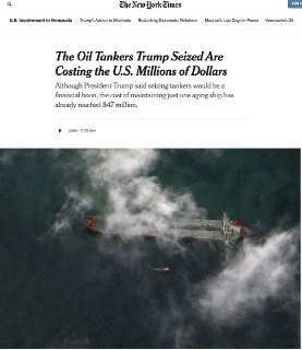 Расходы на захваченные танкеры Трампа