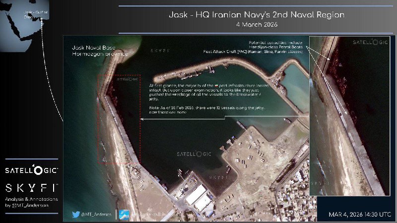 Уничтожение флота и аэродрома в Джаске: новые спутниковые снимки