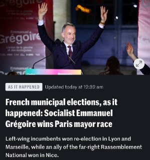 Левые победили в крупнейших городах Франции на муниципальных выборах