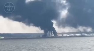 Пожар на терминале в Усть-Луге после удара дрона