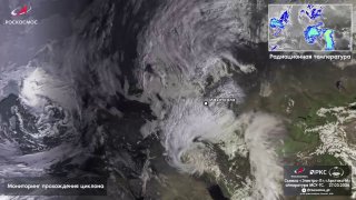 Циклон, пришедший на Дагестан со стороны Каспийского моря и вызвавший наводнение: вид из космоса