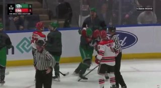 Жесткие драки на благотворительном хоккейном матче в Нью-Йорке