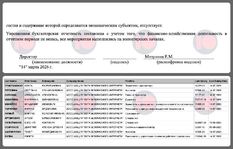 Мизулина обманула налоговиков: «Лига безопасного интернета» платит зарплаты, а не работает на волонтерских началах