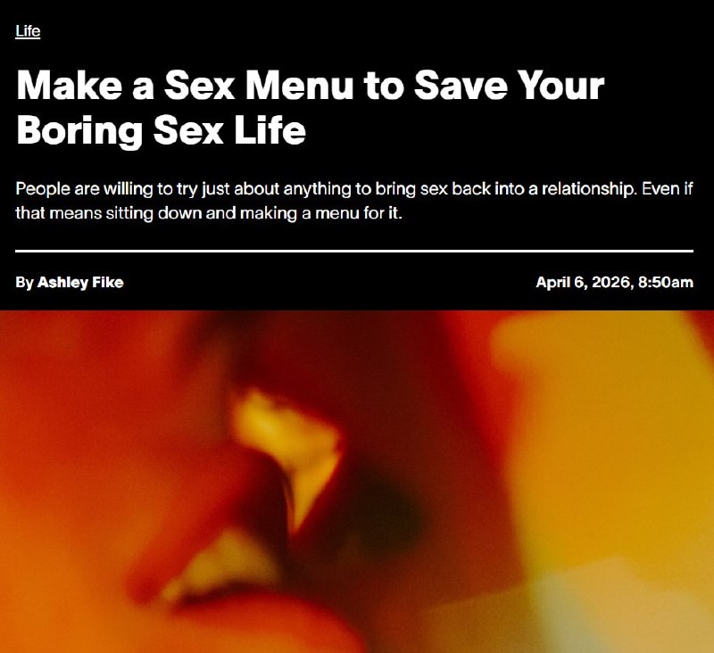 Секс-меню улучшает отношения: результаты опроса 500 пар