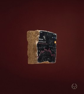 Художник превращает цифровые образы в «окаменелости» XXI века, рисуя на камнях