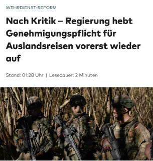 Германия отменила требование согласовывать зарубежные поездки для мужчин призывного возраста