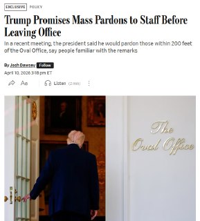 Трамп планирует массовое помилование приближенных, как мафиозный клан