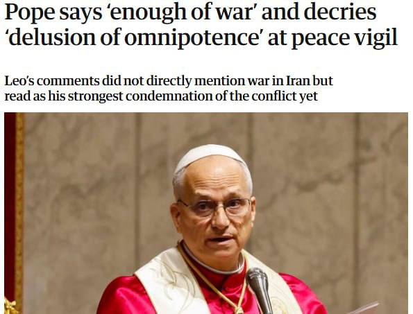 Папа Лев XIV осудил удары США по Ирану и намекнул на Трампа