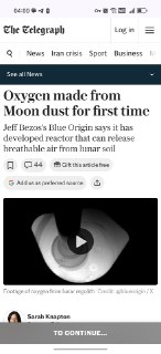 Blue Origin создала реактор для получения воздуха из лунного грунта