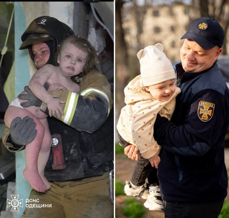 Спасатели встретились с девочкой, спасенной из-под обстрела в Одессе