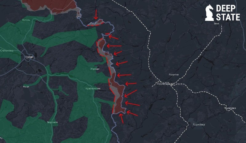 Deep State: Российские войска заняли около 150 кв. км в Сумской области