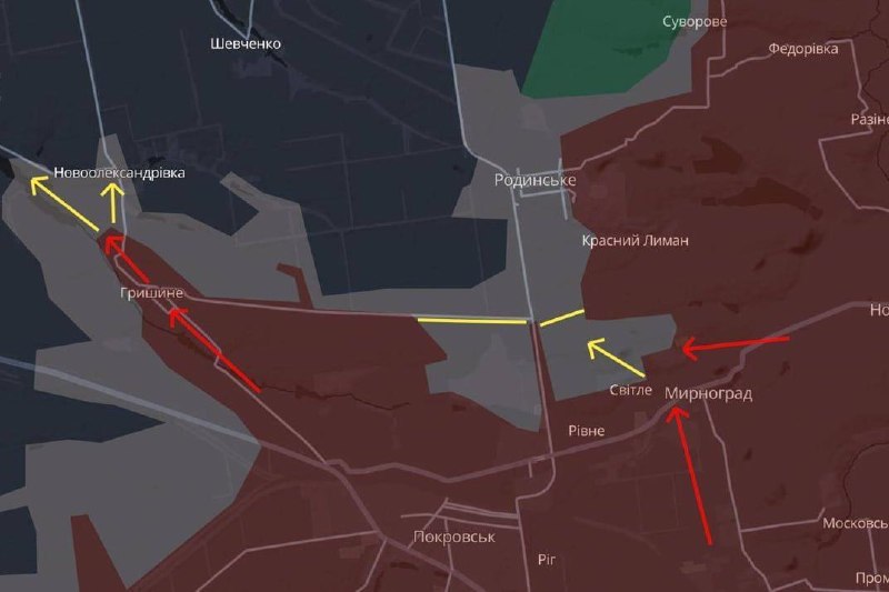 Угроза окружения ВСУ в районе Светлого и продвижение российских войск под Покровском