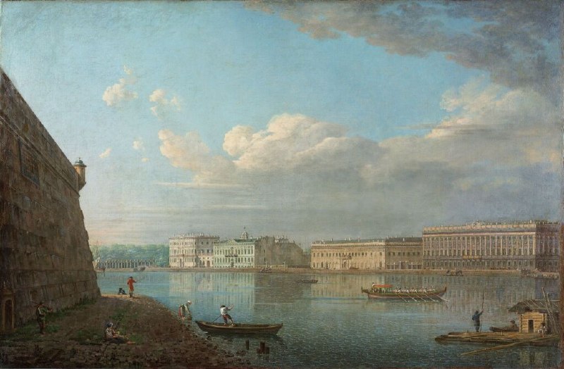 Картина Федора Алексеева «Вид Дворцовой набережной от Петропавловской крепости»