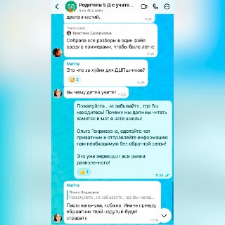 Типичное сообщение в родительском чате с угрозами и оскорблениями