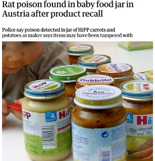 Крысиный яд найден в детском питании HiPP в Австрии