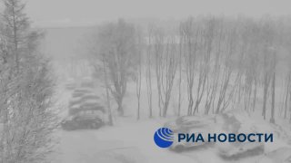 Сильнейшая метель в Мурманске