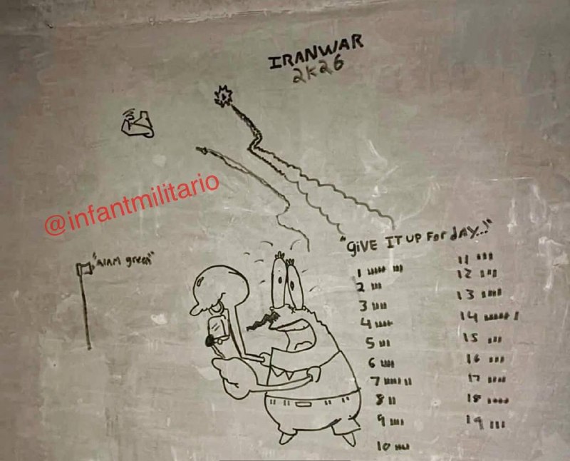 Военнослужащий США оставил рисунки на тему войны в Иране на авиабазе в Иордании